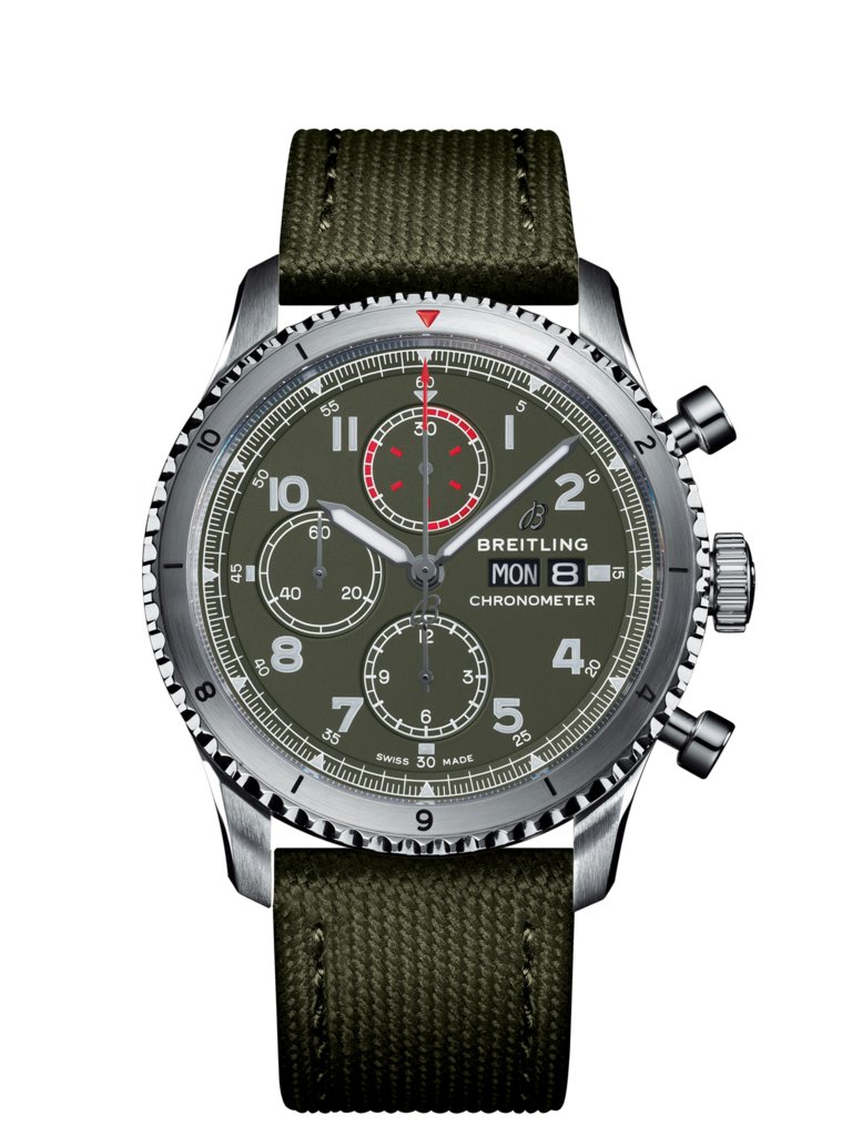 Breitling Aviator 8 Chronograph 43 Automatic Self Winding Chronometer, Day, Date, Hour, Minute, Seconds Mens watch A133161A1L1X1