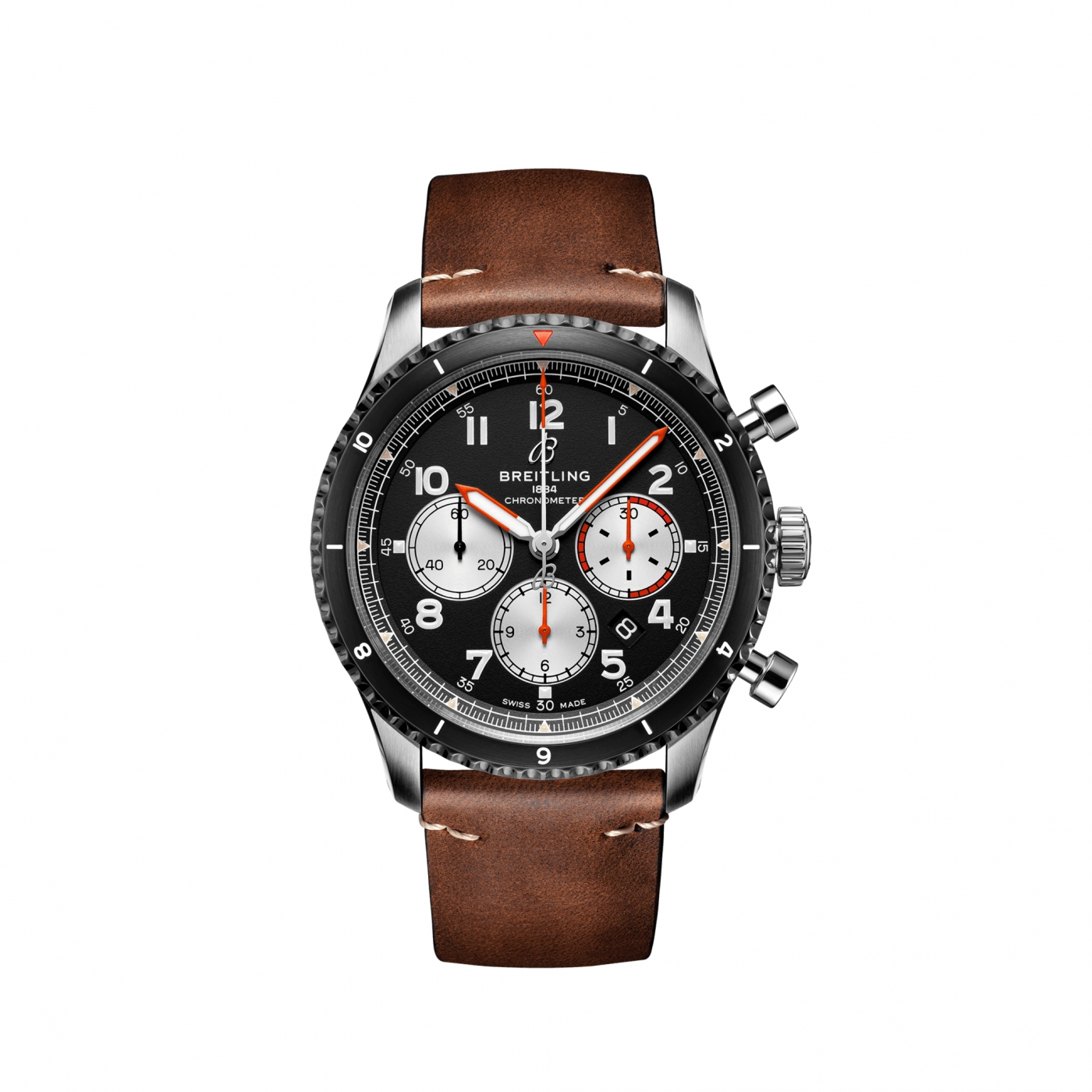 Breitling Aviator 8 Chronograph 43 Automatic Self Winding Chronometer, Date, Hour, Minute, Seconds Mens watch AB01194A1B1X1