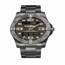 Breitling Professional Aerospace Evo Quartz Movement Day, Date, Perpetual Calender, Chronograph, GMT Second Time Zone, Alarm, EOL Indicator, Bluetooth, Hour, Minutes, Seconds Mens watch E79363101F1E1