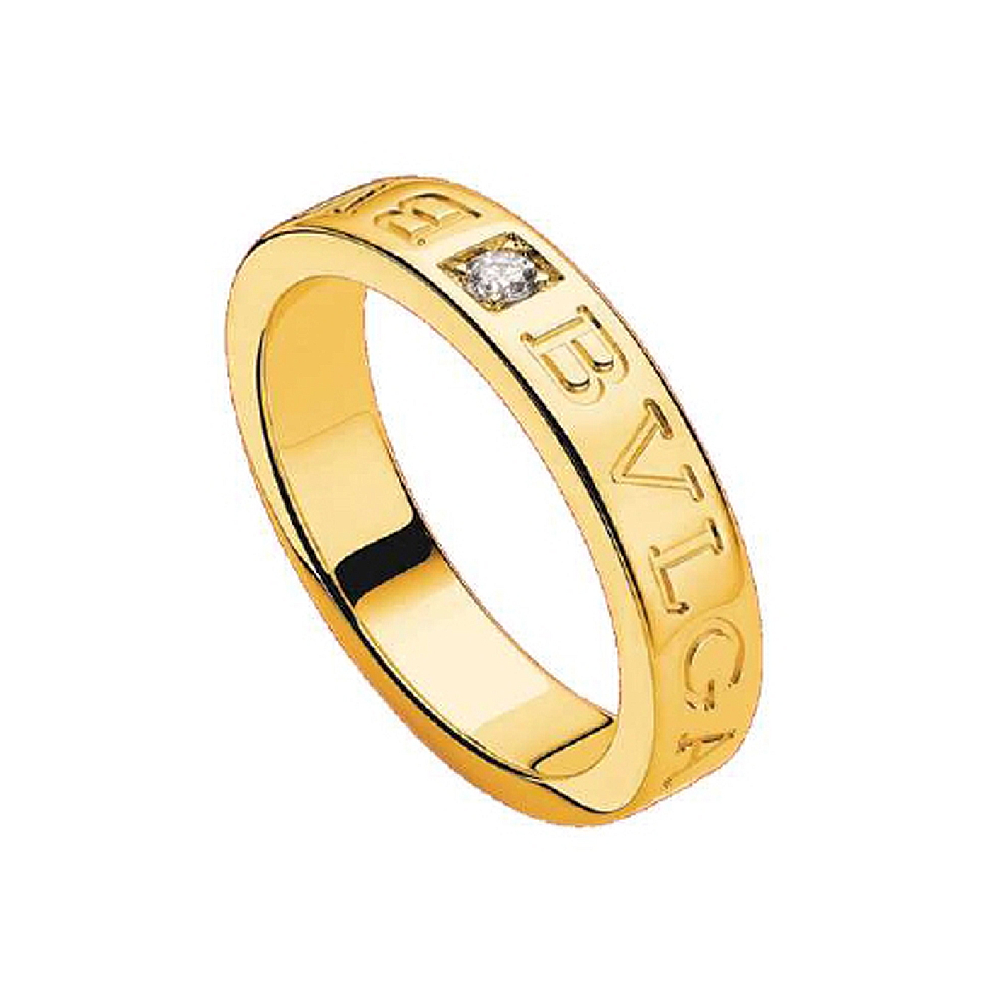 Bulgari Jewelry Bvlgari Bvlgari 18k Yellow Gold Ring with Diamond AN854462