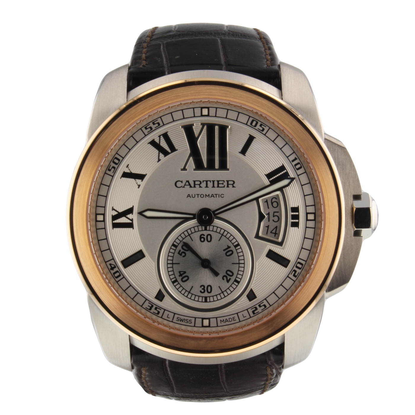 calibre de cartier watch large model 18k pink gold