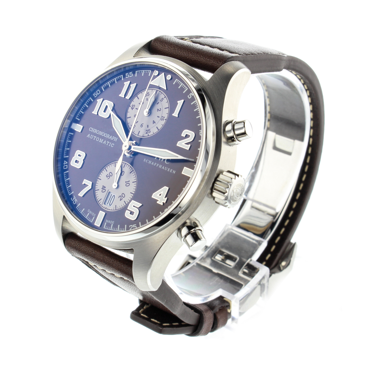 IWC Pilots Watch Chronograph Antoine De Saint Exupery Automatic Chronoscaph with Date Mens watch IW387806