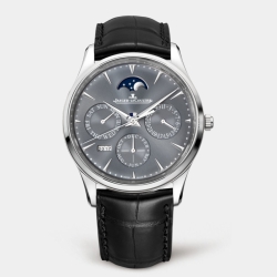 Jaeger LeCoultre Master Ultra Thin Automatic Self Winding Year, Perpetual Calender, Moon Phase, Month, Day, Date, Hour, Minutes, Seconds Mens watch 130354J