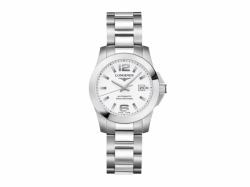 Longines Conquest Self winding mechanical movement beating at 28'800 vibrations per hours and providing 40 hours of power reserve Date Ladies watch L32764166