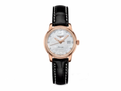 Longines Saint-Imier Collection Self winding mechanical movement beating at 28'800 vibrations per hours and providing 40 hours of power reserve Date Ladies watch L25639873