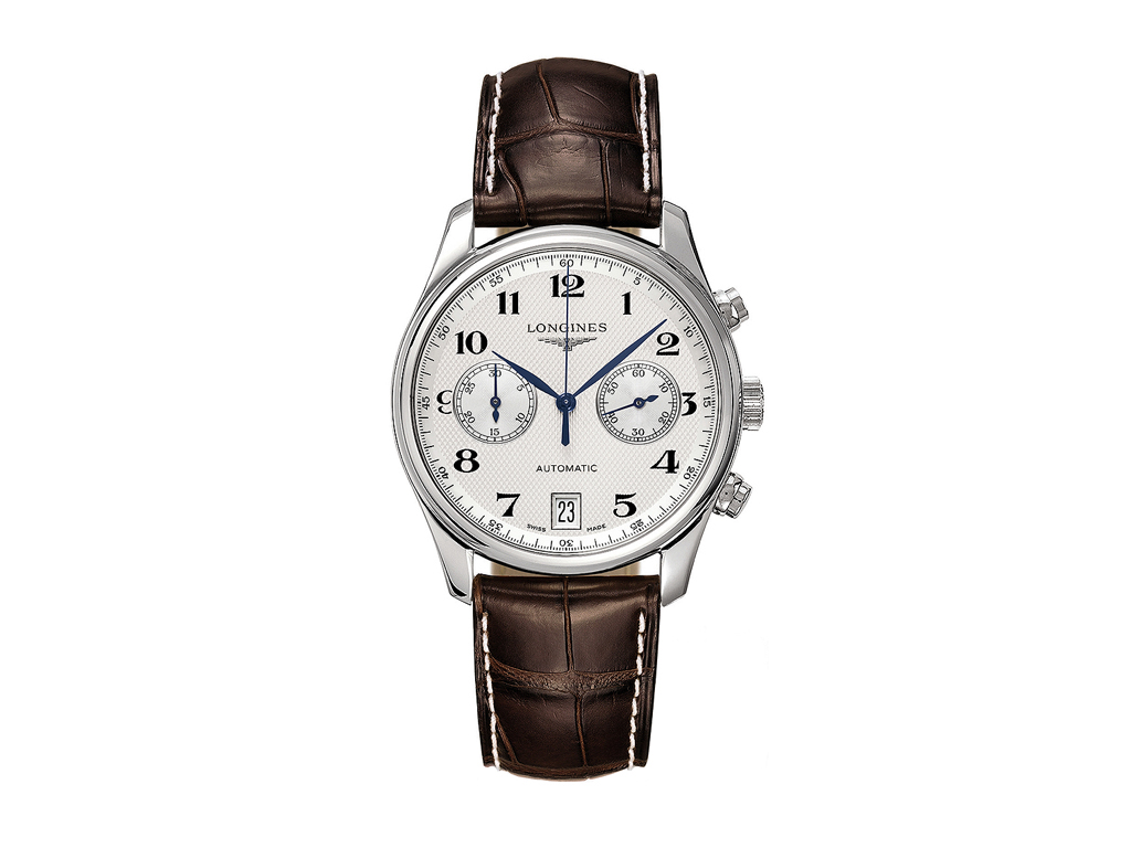 Longines Master Collection Self winding mechanical chronograph movement beating at 28'800 vibrations per hours and providing 42 hours of power reserve Date Mens watch L26694783