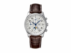 Longines Master Collection Self winding mechanical chronograph moon phase movement beating at 28'800 vibrations per hours and providing 48 hours of power reserve No Date Mens watch L26734783