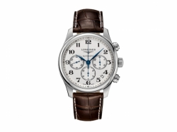 Longines Master Collection Self winding mechanical chronograph movement beating at 28'800 vibrations per hours and providing 46 hours of power reserve Date Mens watch L26934783