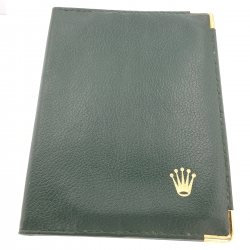 Rolex PASSPORT WALLET Rare & Vintage Green Grain Leather Large ref 0068.08.05