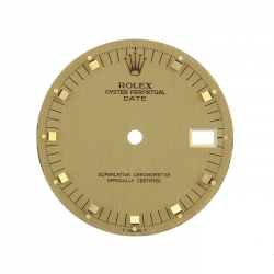 Rolex Dial Mens Date Gold Dial Applied Square Hour Markers 