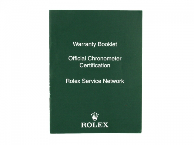 Parts & Accessories Rolex Green Warranty Booklet