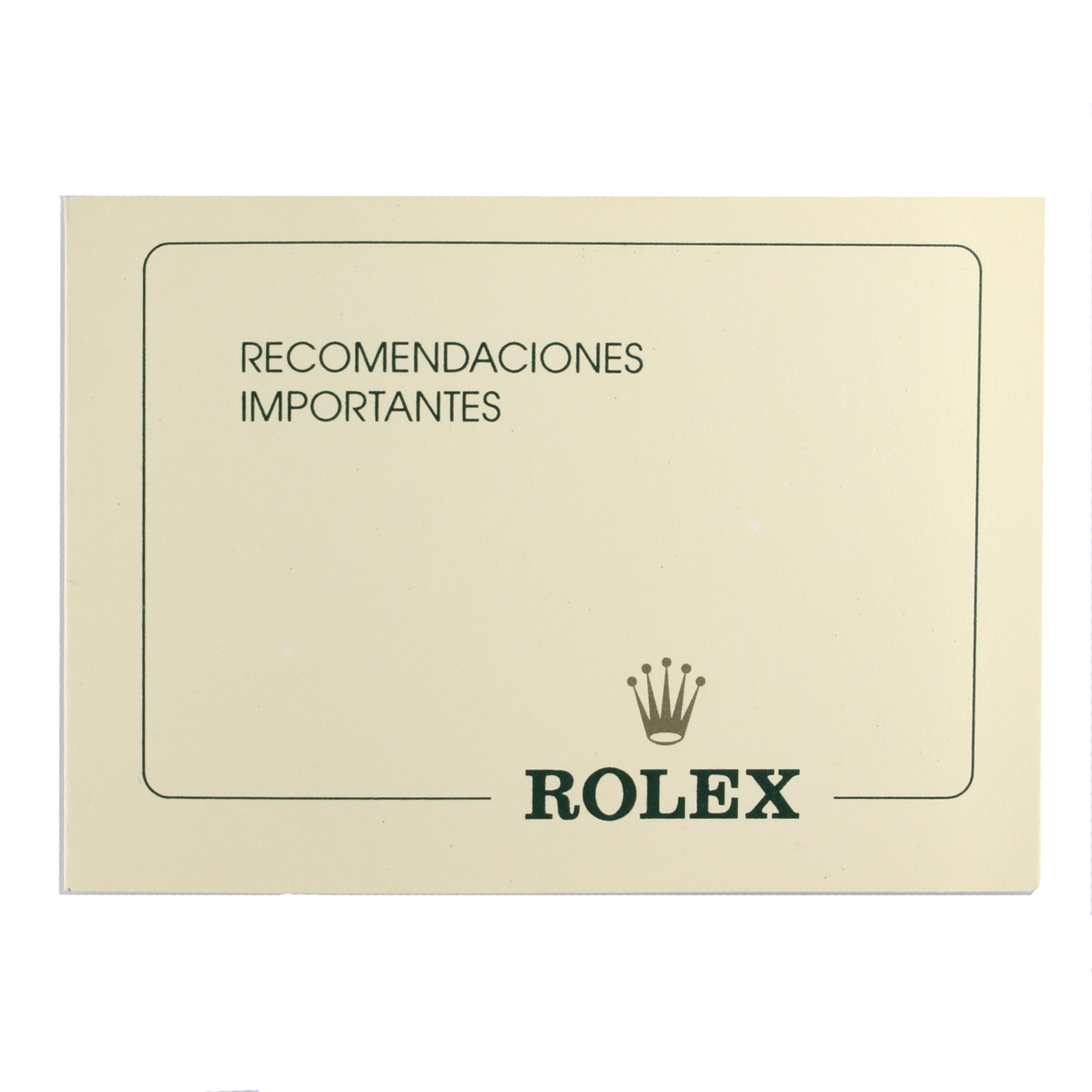 Parts & Accessories Rolex Yellow Recomendaciones Importantes Booklet