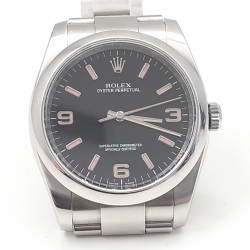 Rolex Mens No Date 36mm Sapphire Crystal BLACK AND PINK MARKERS 116000