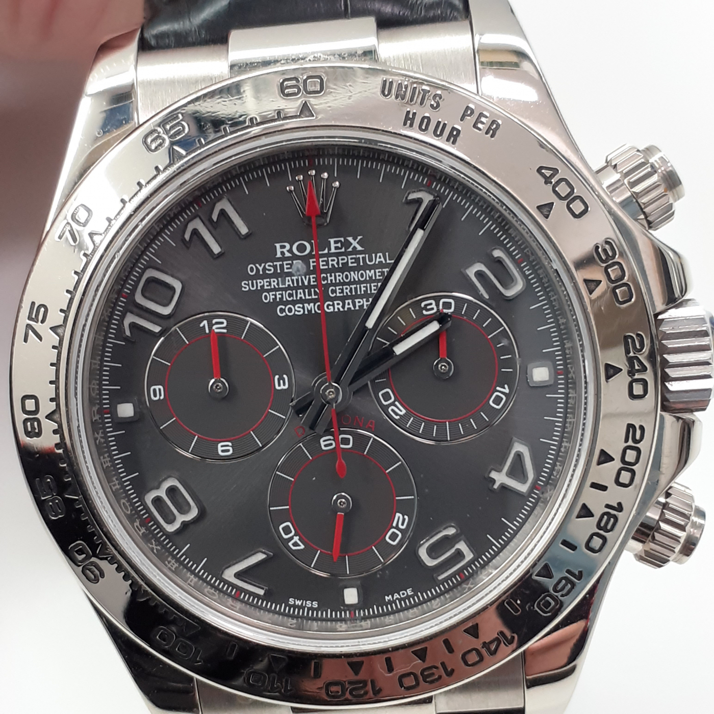 Rolex Cosmograph Daytona Sapphire Crystal slate grey 'Racing' dial BLUE LUME 116519