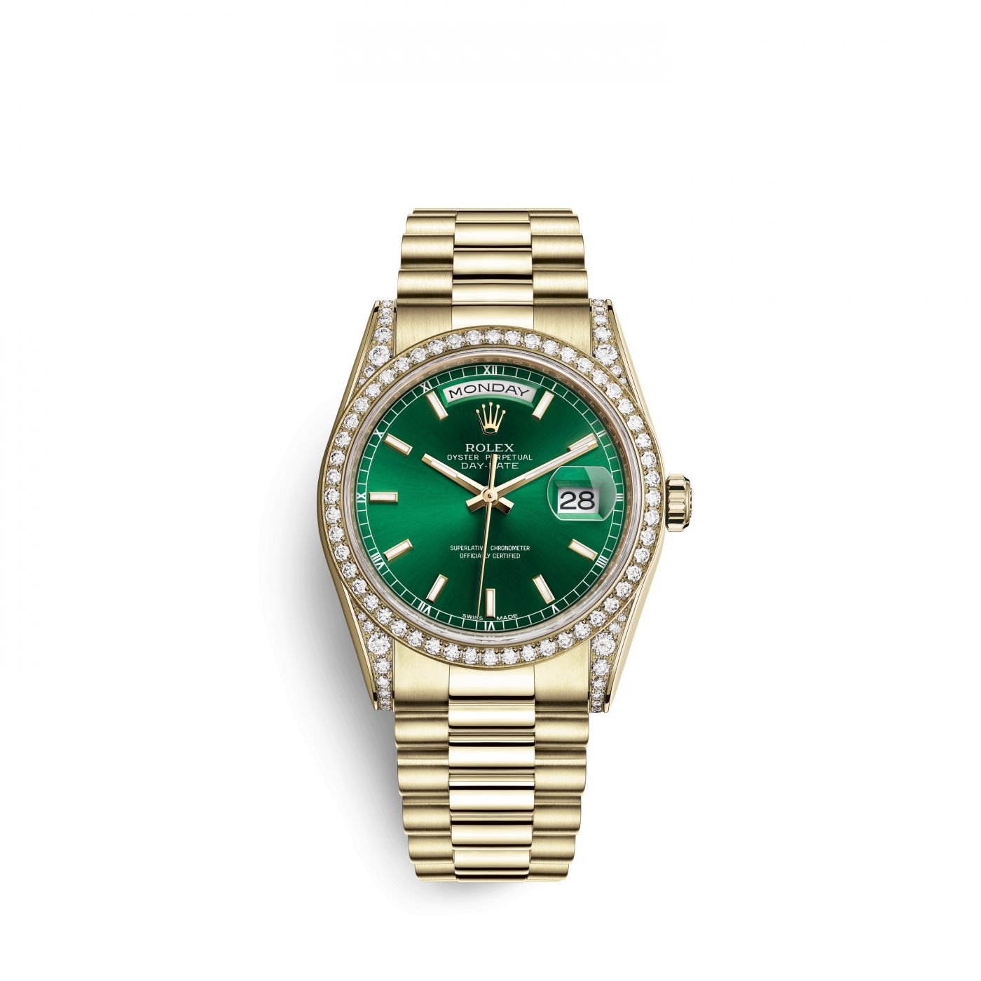 Rolex Day-Date 36 Green Dial 18k Yellow Gold 36 mm 118388-0134 ...