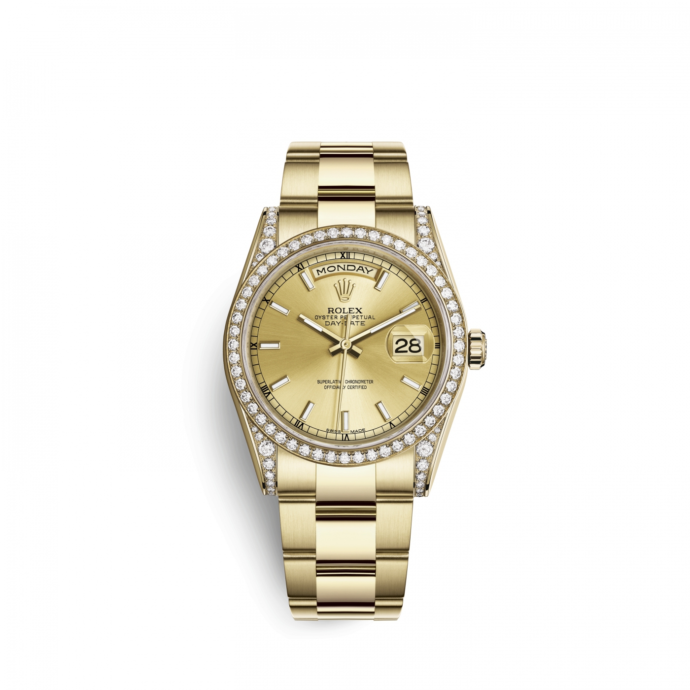 Rolex Day-Date 36 Champagne Dial 18k Yellow Gold 36 mm 118388-0188 ...