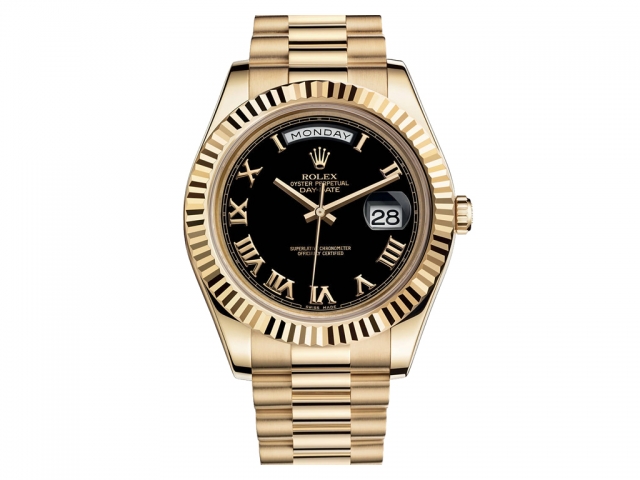 Rolex Day Date II President Black Dial Yellow Gold 41mm 218238BKRP