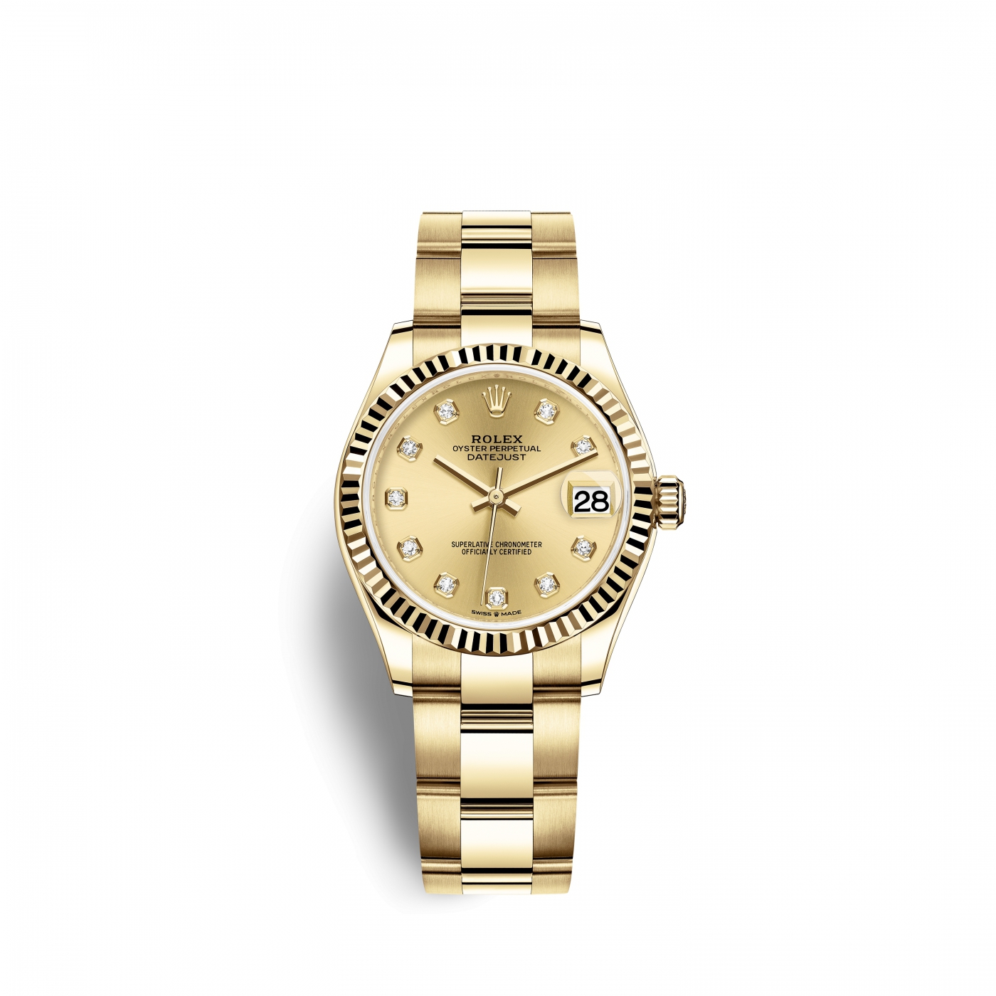 Rolex Datejust 31 Champagne Dial 18k Yellow Gold 31 mm 278278-0016 ...