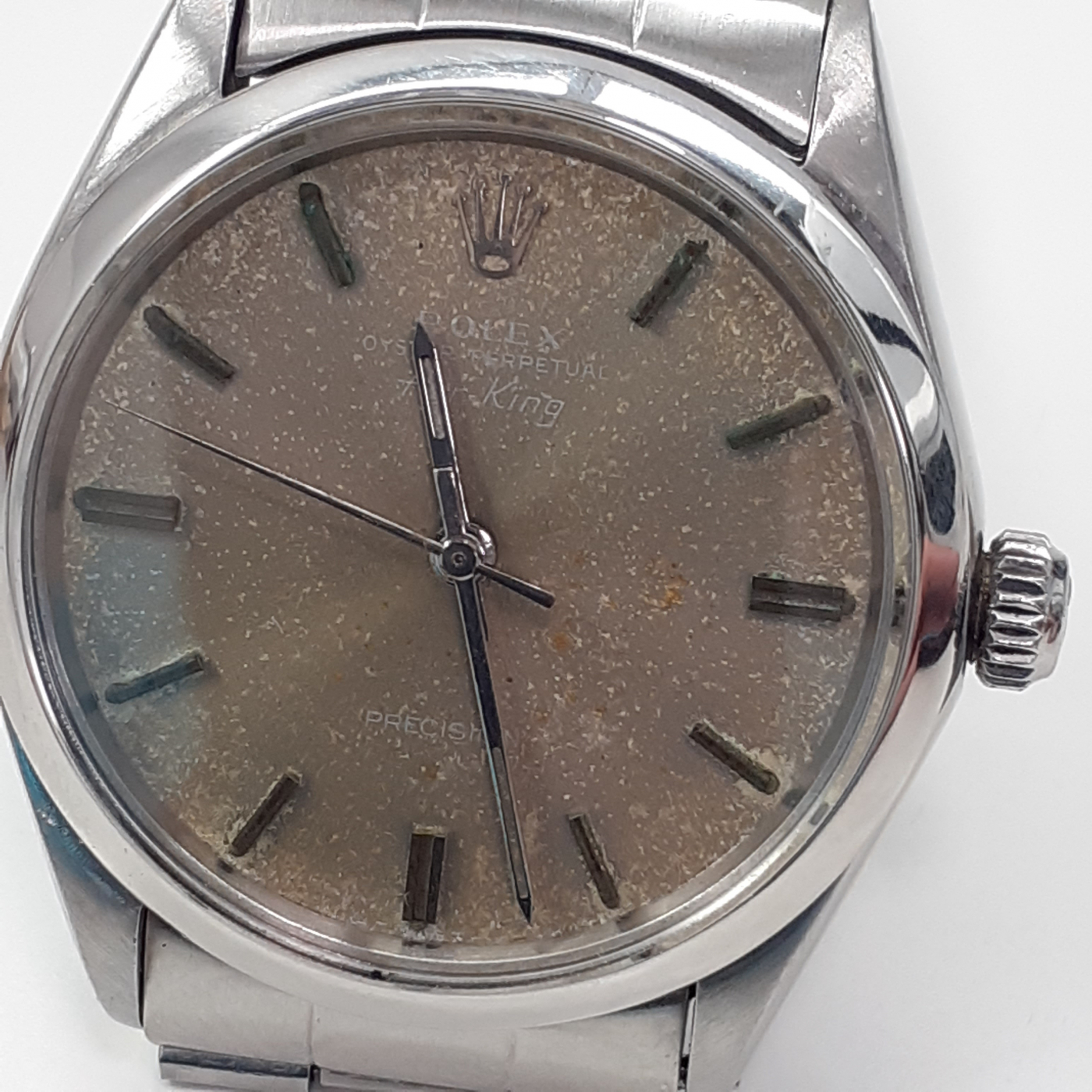 Rolex Mens Air King Plastic Crystal PRECISION NICE FADED DIAL 5500