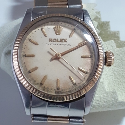 Rolex Mid size No Date Plastic Crystal VINTAGE FADED DIAL BIG CROWN 6551
