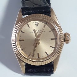 Rolex Oyster Perpetual Ladies No Date VINTAGE SOLID GOLD 6619